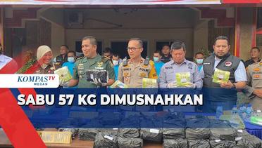 Polres Asahan Musnahkan 57 Kg Sabu dan Ratusan Butir Pil Ekstasi