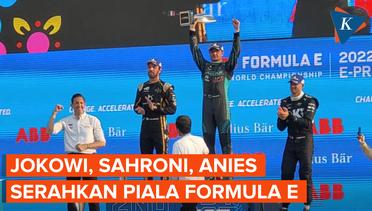 Jokowi, Anies, dan Sahroni Serahkan Piala Pemenang Formula E