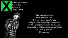 Ed Sheeran - One (Lyrics)