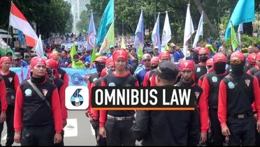 Buruh Protes Omnibus Law di Depan Istana
