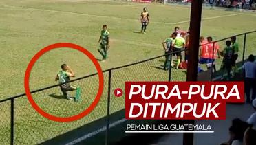 Tak Ada VAR, Pemain Liga Guatemala Ini Pura-Pura Ditimpuk Batu oleh Suporter