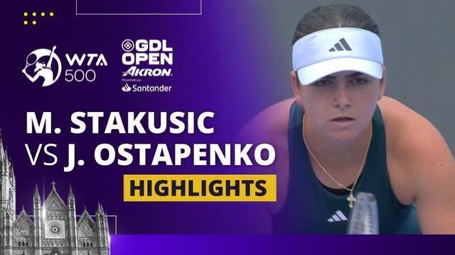 Marina Stakusic vs Jelena Ostapenko - Highlights | WTA 500 Guadalajara Open Akron 2025
