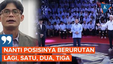 Posisi Para Capres Saat Debat Kelima, Prabowo Diapit Anies dan Ganjar