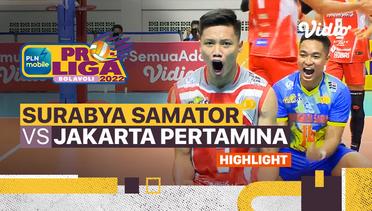 Highlights | Final Four: Surabaya Bhayangkara Samator vs Jakarta Pertamina Pertamax | PLN Mobile Proliga Putra 2022