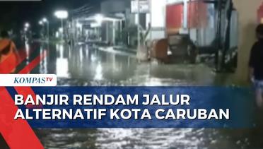 Usai Diguyut Hujan, Jalur Anternatif Kota Caruban Menuju Madiun Terendam Banjir