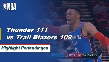 NBA I Cuplikan Pertandingan : Thunder 111 vs Blazers 109