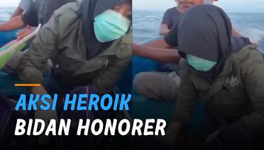Viral Aksi Heroik Bidan Honorer Bantu Ibu Melahirkan di Atas Perahu
