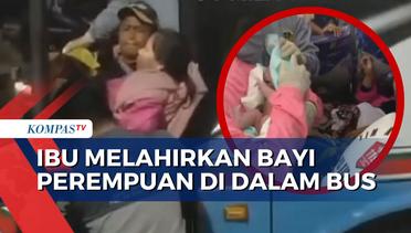 Suasana Haru, Seorang Ibu Melahirkan Darurat di Dalam Bus Saat Perjalanan Mudik