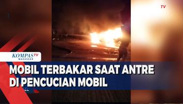 Mobil Terbakar Saat Antre Di Pencucian Mobil