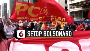 Demonstran Serukan Setop Presiden Bolsonaro di Sao Paulo