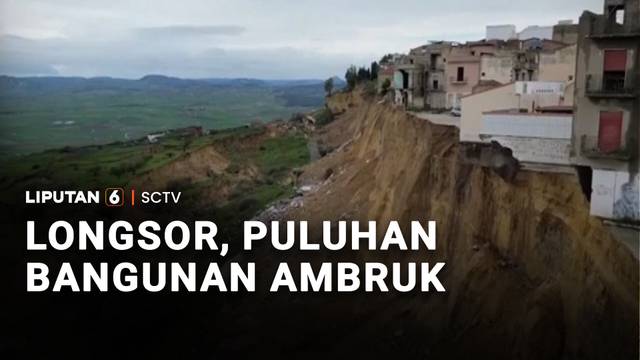 Longsor, Puluhan Bangunan Ambruk | Liputan 6