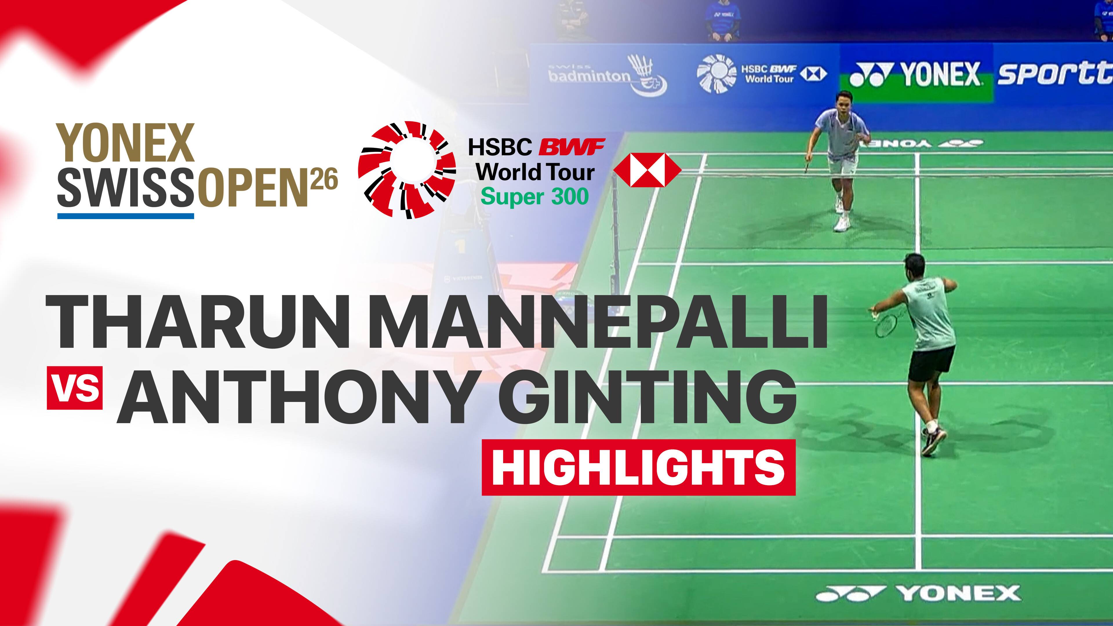 Tharun Mannepalli (IND) vs Anthony Sinisuka Ginting (INA) - Men's Singles Quarterfinals | YONEX Swiss Open 2026