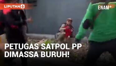 Anggota Satpol PP Dianiaya Buruh karena Buka Jalan yang Diblokade di Surabaya