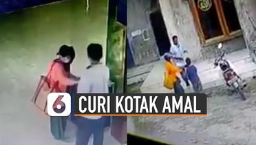 Viral Satu Keluarga Curi Kotak Amal di Masjid