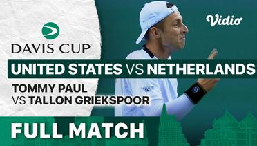 Full Match | Grup D: United States vs Netherlands | Tommy Paul vs Tallon Griekspoor | Davis Cup 2022