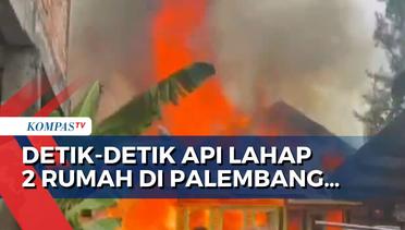 Kebakaran di Kawasan Padat Penduduk, Video Amatir Rekam Detik-Detik Api Lahap 2 Rumah di Palembang!