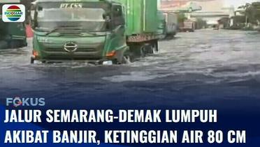 Jalur Semarang-Demak Lumpuh Akibat Banjir, Ketinggian Air Sudah Capai 80 cm | Fokus
