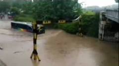Keren Bus Sinar Jaya Terjang Banjir Di Bumi Ayu - Tegal