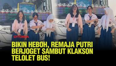 Aksi Remaja Berseragam Sekolah, Berjoget Menyambut Klakson Telolet dari Bus!