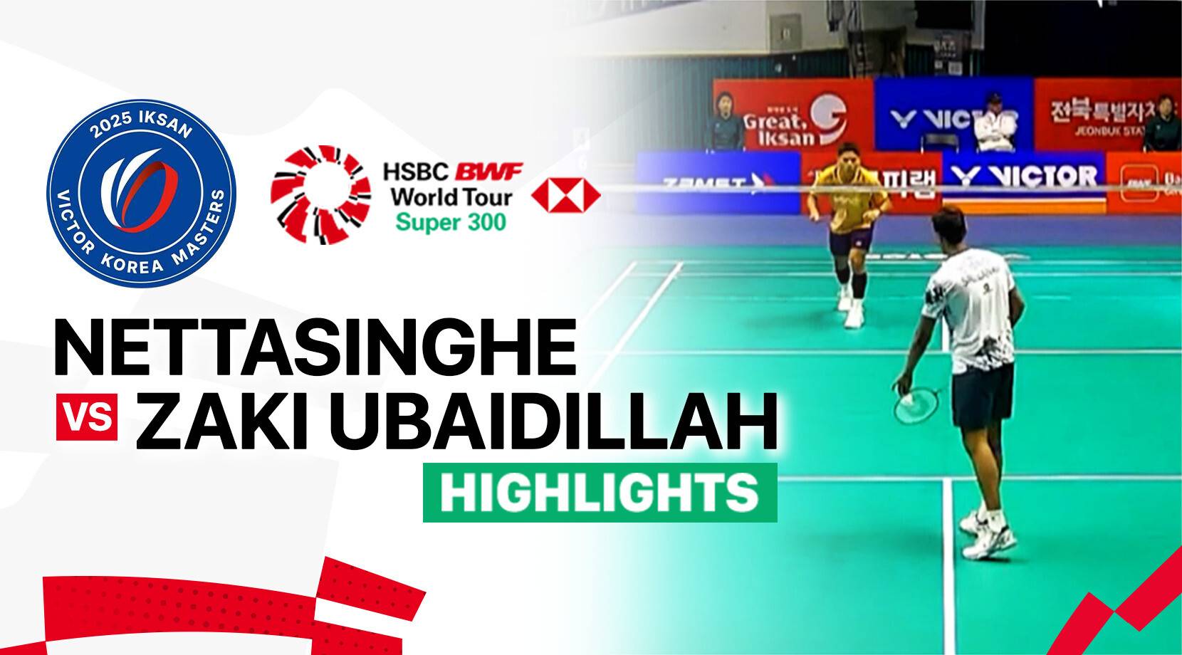 Viren Nettasinghe (SRI) vs Moh. Zaki Ubaidillah (INA) - Men's Singles Round of 16 | IKSAN VICTOR Korea Masters 2025