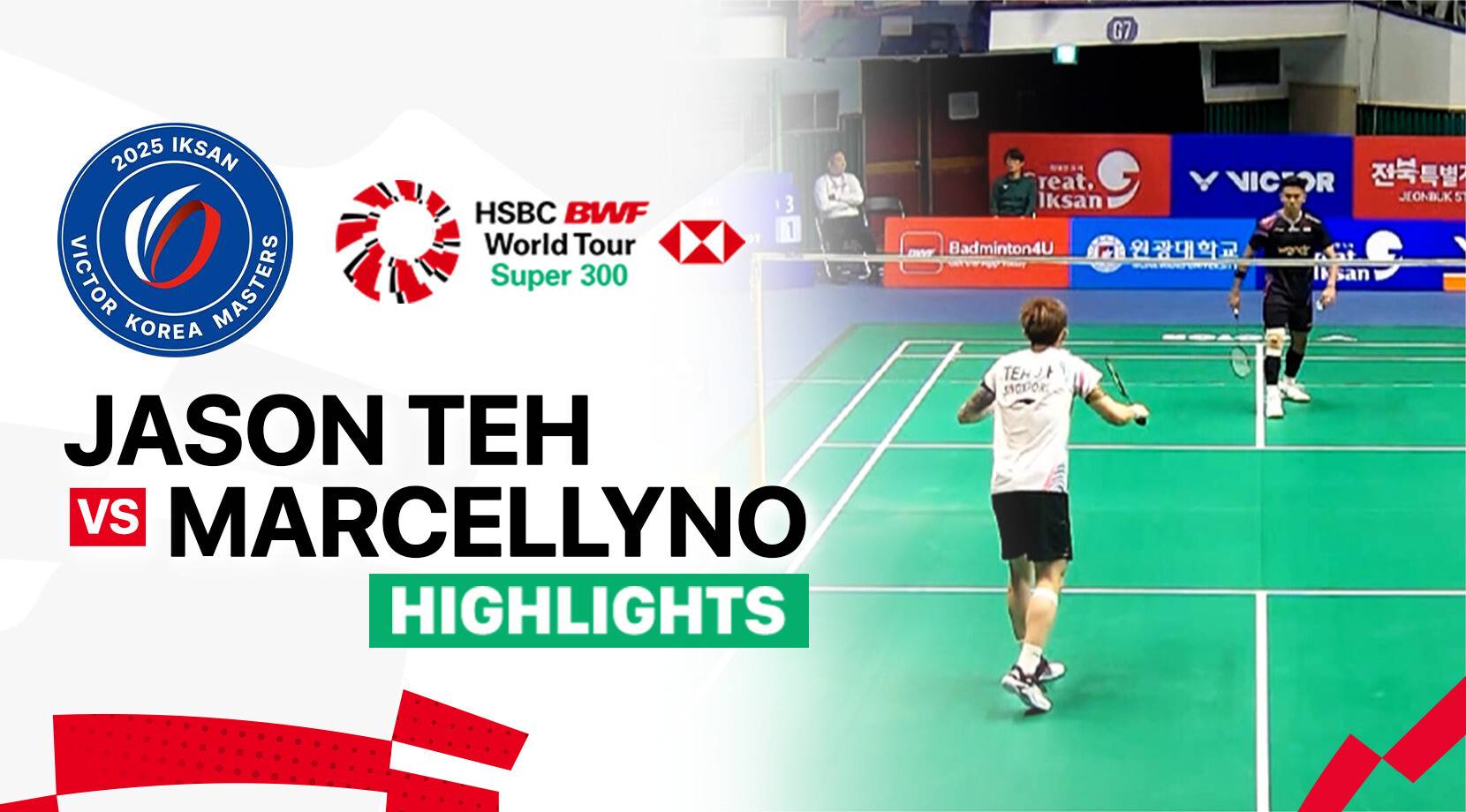 Jia Heng Jason Teh (SGP) vs Yohanes Saut Marcellyno (INA) - Men's Singles Round of 16 | IKSAN VICTOR Korea Masters 2025