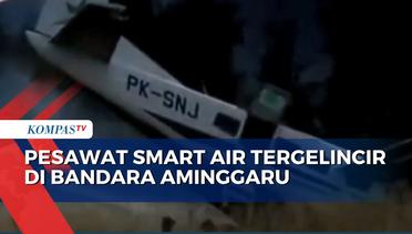 Pesawat Smart Air Tergelincir di Bandara Aminggaru Puncak Papua Tengah