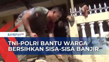 Pasca Banjir Bandang, Warga Kendari Barat Mulai Bersihkan Lumpur Dibantu Aparat TNI-Polri