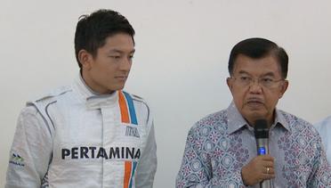 Wapres JK Tegaskan Komitmen Pemerintah Membantu Rio Haryanto di F1