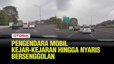 Detik-detik Dua Mobil Berkejaraan di Jalan Tol Bikin Panik Pengendara Lain