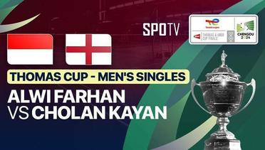 Men's Singles: Alwi Farhan (INA) vs Cholan Kayan (GBR) | Thomas Cup Group C - 27 April 2024