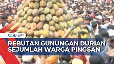 Tak Kondusif! Warga Desak-Desakan Berebut Gunungan Durian, Sejumlah Peserta Pingsan