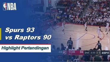 NBA I Cuplikan Pertandingan :  Spurs 93 vs Raptors 90 | Summer League 2019