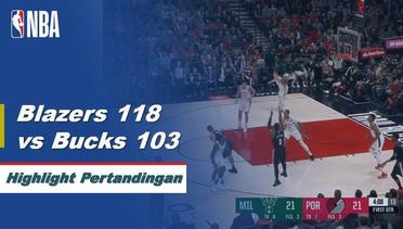 NBA | Cuplikan Hasil Pertandingan : Blazers 118 vs Bucks 103