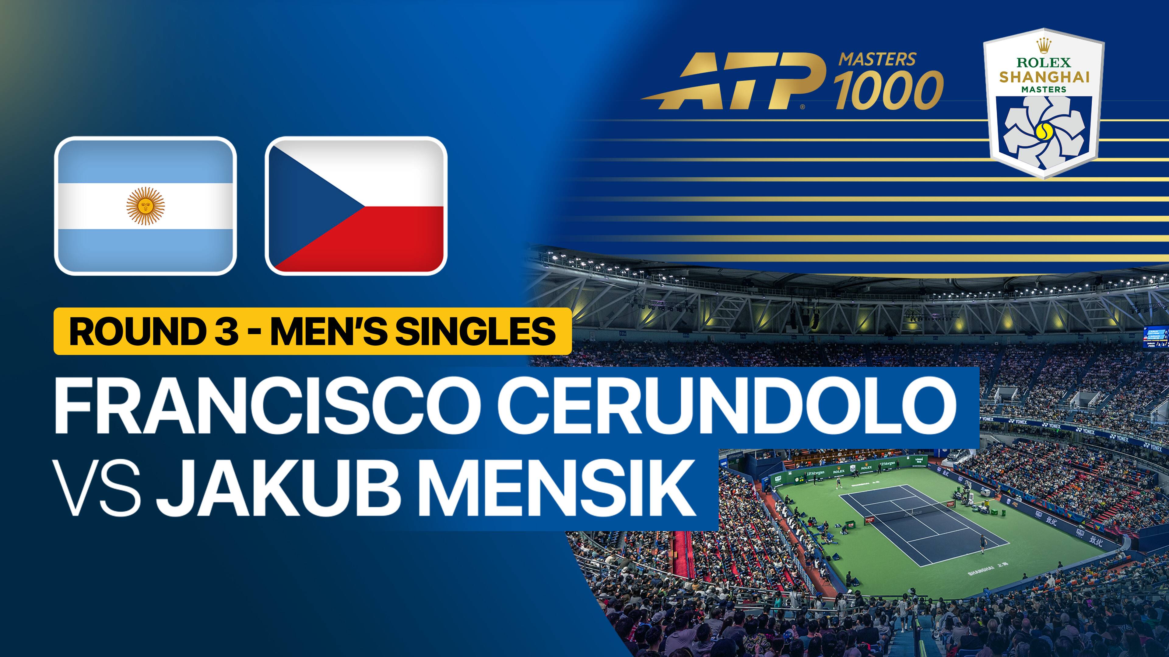 Francisco Cerundolo vs Jakub Mensik - Round 3 (Grandstand 2) | ATP 1000: Rolex Shanghai Masters 2026