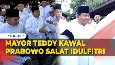 Mayor Teddy Kawal Prabowo Salat Idulfitri di Hambalang