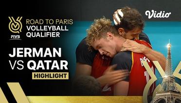 Jerman vs Qatar - Highlights | Men's FIVB Road to Paris Volleyball Qualifier