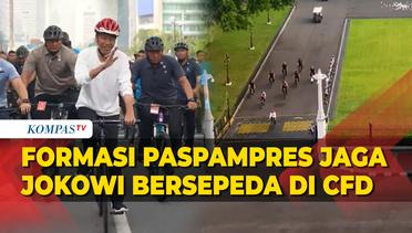 Potret Formasi Paspampres saat Jaga Presiden Jokowi Bersepeda di CFD Jakarta