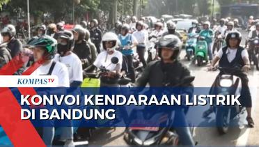 Kampanyekan Motor Listrik, Gubernur Ridwan Kamil Konvoi Bareng Warga di Bandung