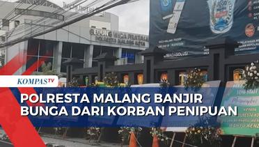 Polresta Malang Kota Banjir Ucapan Karangan Bunga usai Tangkap Pelaku Penipuan Investasi Wahyu Kenzo