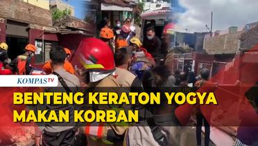 Momen Evakuasi Pekerja Tewas Saat Bongkar Rumah di Area Revitalisasi Benteng Keraton Yogyakarta