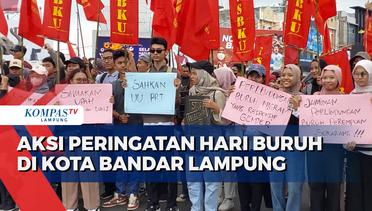 Tuntut Kenaikan Upah, Buruh Unjuk Rasa di Bandar Lampung