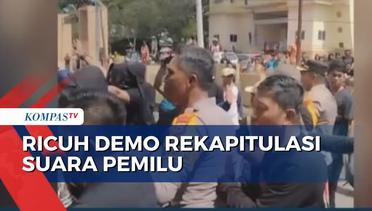 Demo Rekapitulasi Suara Pemilu di KPU Sinjai Ricuh, Polisi Amankan Bom Molotov hingga Parang