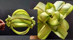 WOW KEREN! DIY Dekorasi Bunga Lampion dari Daun Kelapa