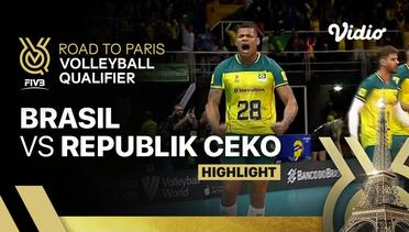 Brasil vs Republik Ceko - Match Highlights | Men's FIVB Road to Paris Volleyball Qualifier