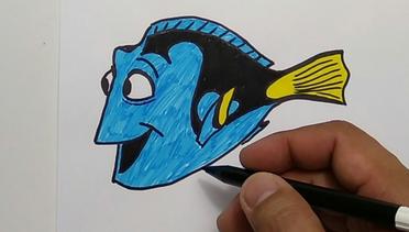 how to draw dory (cara menggambar dory)