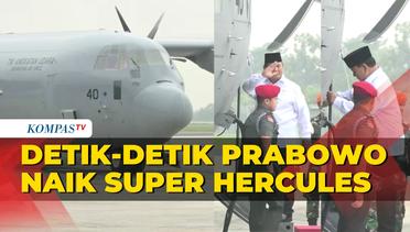 Di Tengah Gerimis, Detik-Detik Pesawat Baru Super Hercules C-130 Bawa Terbang Prabowo Joy Flight