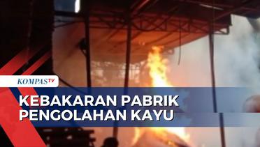Kebakaran Melanda Pabrik Pengolahan Kayu di Lebak, Petugas Damkar Berjibaku Padamkan Api