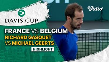 Highlights | Grup C France vs Belgium | Richard Gasquet vs Michael Geerts | Davis Cup 2022