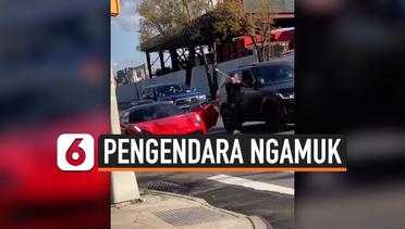 Lamborghini Dilempar Kertas, Pengemudi Ngamuk di Jalan Raya