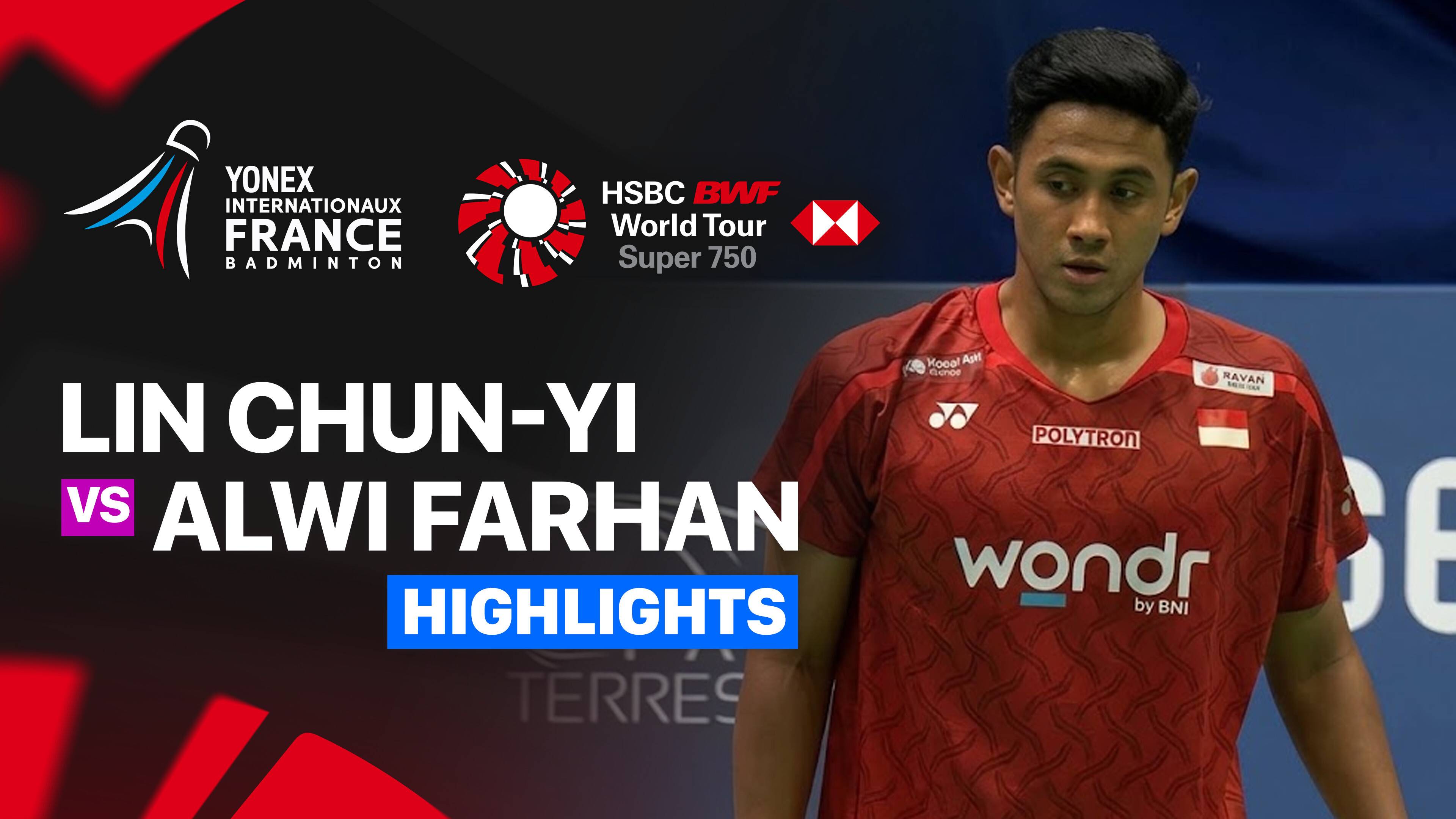Lin Chun-Yi (TPE) vs Alwi Farhan (INA) - Men's Singles Round of 32 | YONEX French Open 2026